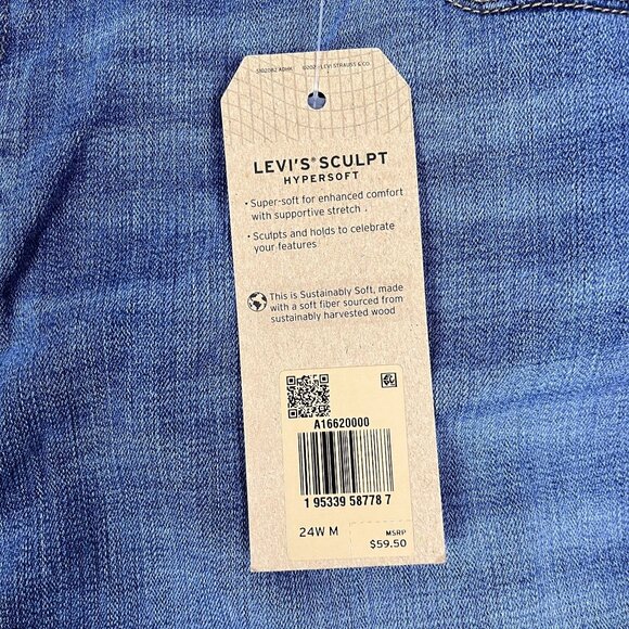 NWT Levi's Classic Bootcut Blue Jeans Size 24 - 44" waist x 31" inseam x 13" ris - Picture 7 of 8